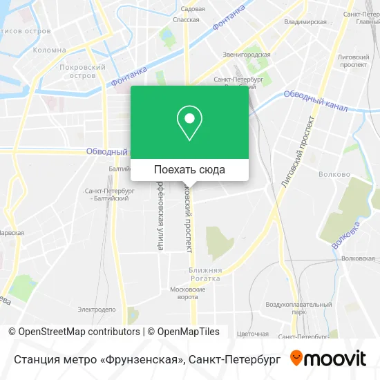 Карта Cтанция метро «Фрунзенская»