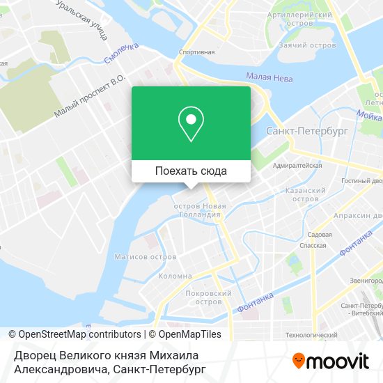Карта Дворец Великого князя Михаила Александровича