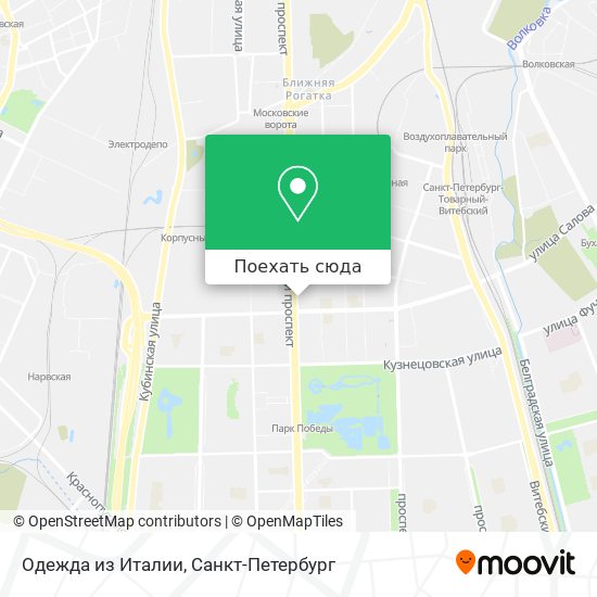 Карта Одежда из Италии