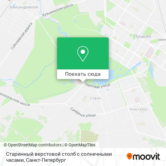 Карта Старинный верстовой столб с солнечными часами