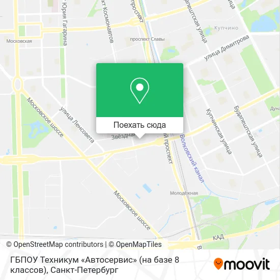 Карта ГБПОУ Техникум «Автосервис» (на базе 8 классов)