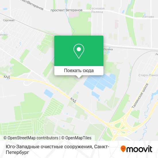 Карта Юго-Западные очистные сооружения