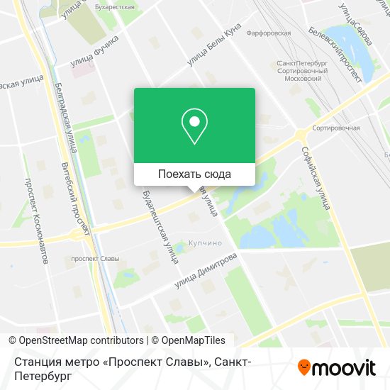 Карта Станция метро «Проспект Славы»