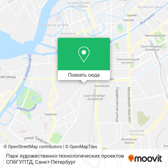 Карта Парк художественно-технологических проектов СПбГУПТД