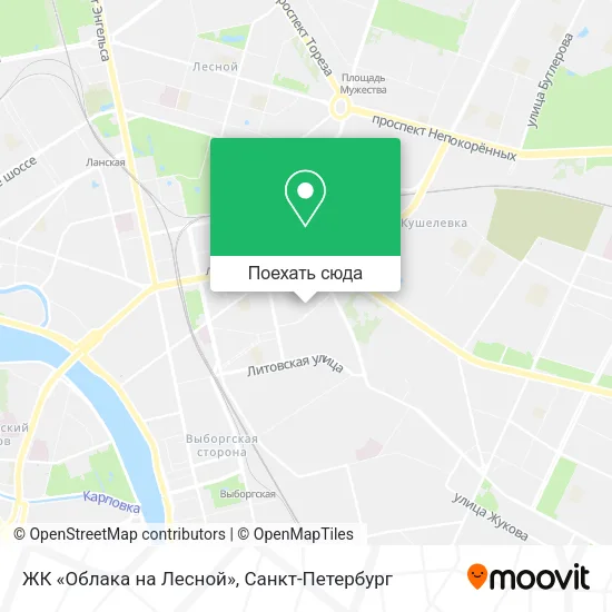 Карта ЖК «Облака на Лесной»