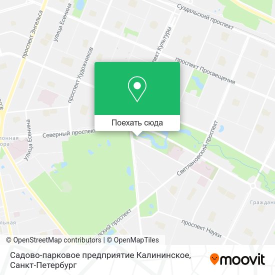 Карта Садово-парковое предприятие Калининское