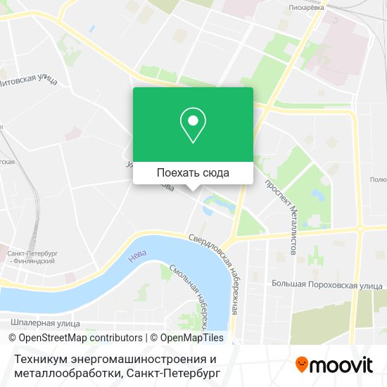 Карта Техникум энергомашиностроения и металлообработки