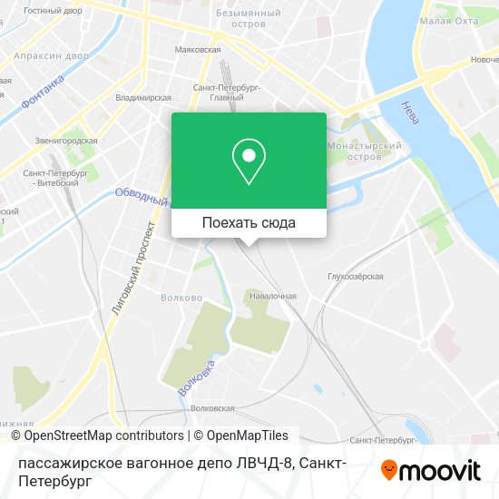 Карта пассажирское вагонное депо ЛВЧД-8