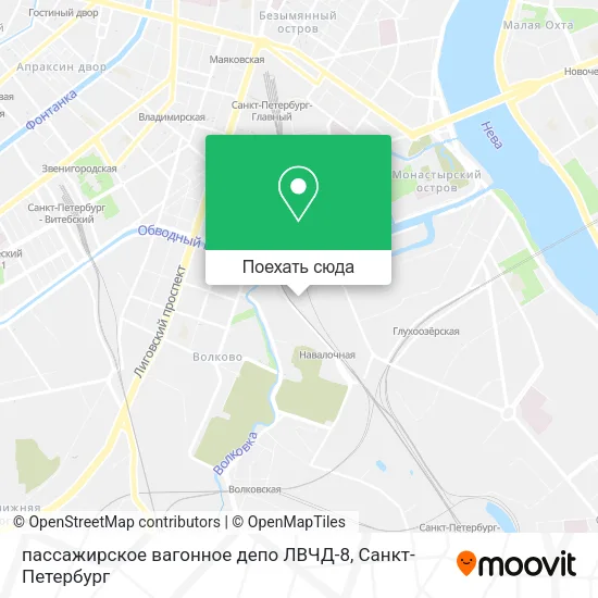 Карта пассажирское вагонное депо ЛВЧД-8