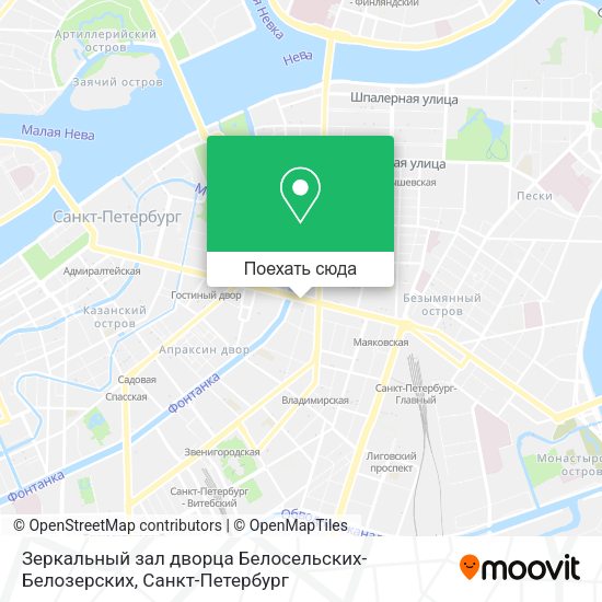 Карта Зеркальный зал дворца Белосельских-Белозерских