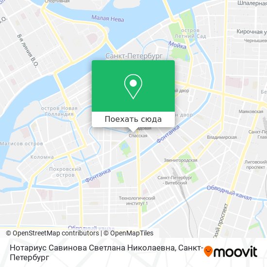 Карта Нотариус Савинова Светлана Николаевна