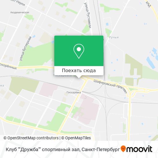Карта Клуб ""Дружба"" спортивный зал