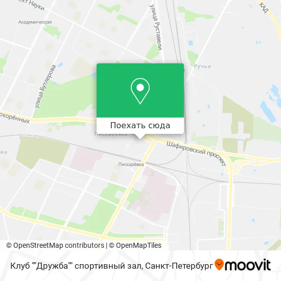 Карта Клуб ""Дружба"" спортивный зал