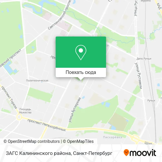 Карта ЗАГС Калининского района