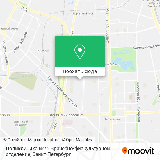 Карта Поликлиника №75 Врачебно-физкультурной отделение