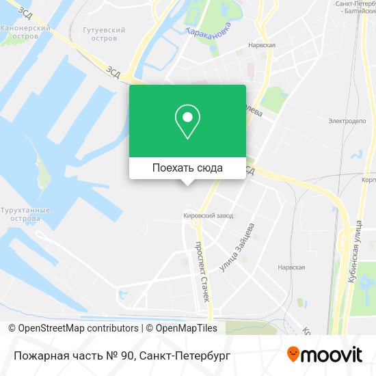 Карта Пожарная часть № 90
