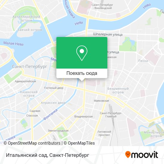 Карта Итальянский сад