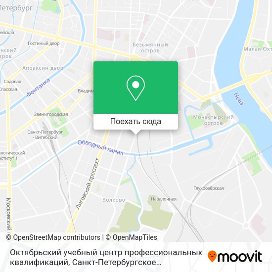 Карта Октябрьский учебный центр профессиональных квалификаций, Санкт-Петербургское подразделение