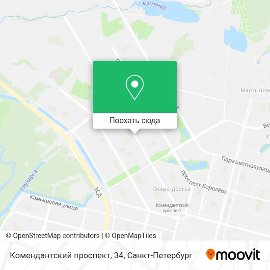 Карта Комендантский проспект, 34