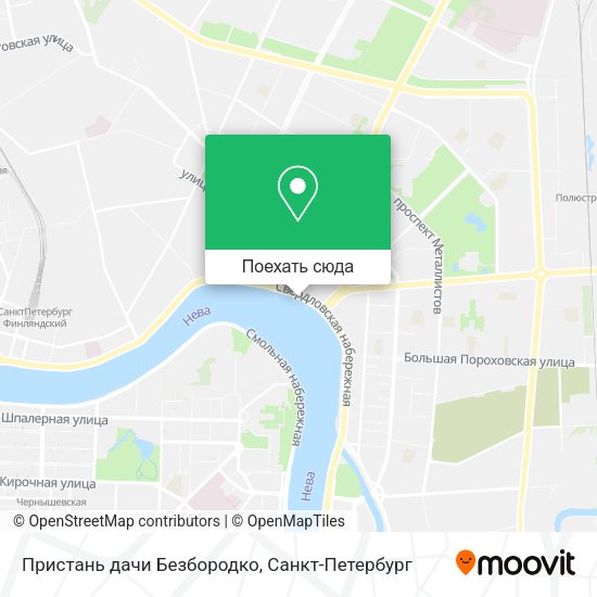 Карта Пристань дачи Безбородко