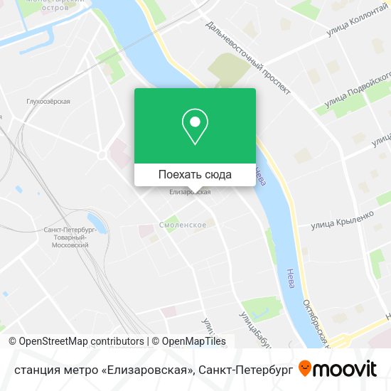 Карта станция метро «Елизаровская»