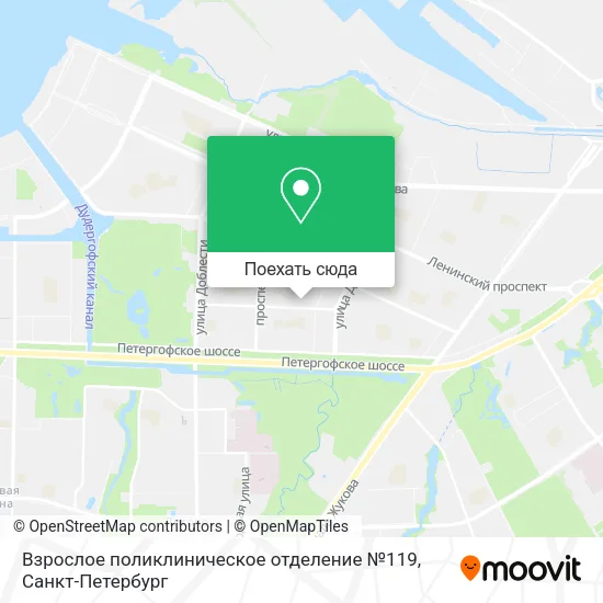 Карта Взрослое поликлиническое отделение №119