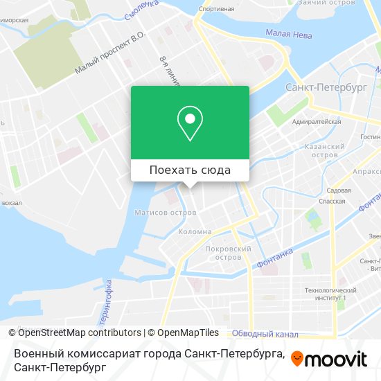 Карта Военный комиссариат города Санкт-Петербурга