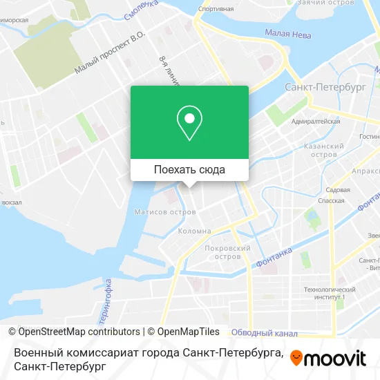 Карта Военный комиссариат города Санкт-Петербурга