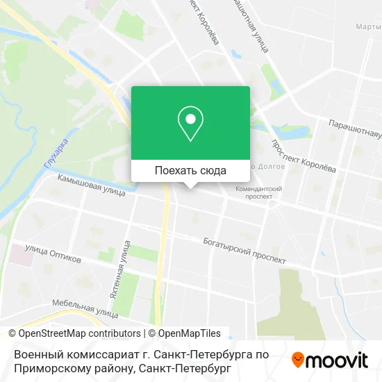Карта Военный комиссариат г. Санкт-Петербурга по Приморскому району