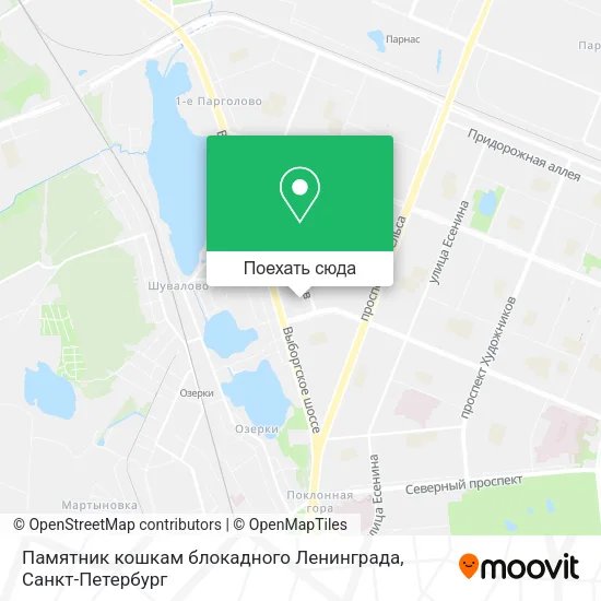 Карта Памятник кошкам блокадного Ленинграда