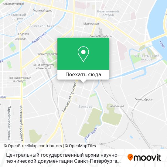 Карта Центральный государственный архив научно-технической документации Санкт-Петербурга