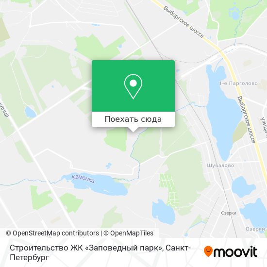 Карта Строительство ЖК «Заповедный парк»