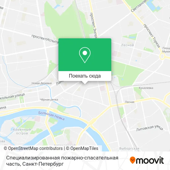 Карта Специализированная пожарно-спасательная часть