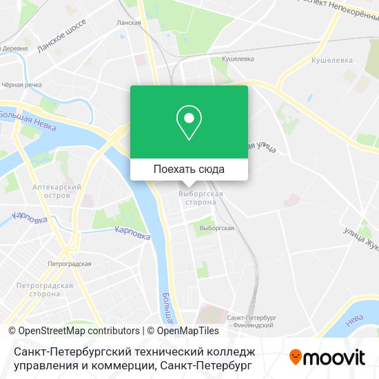 Карта Санкт-Петербургский технический колледж управления и коммерции