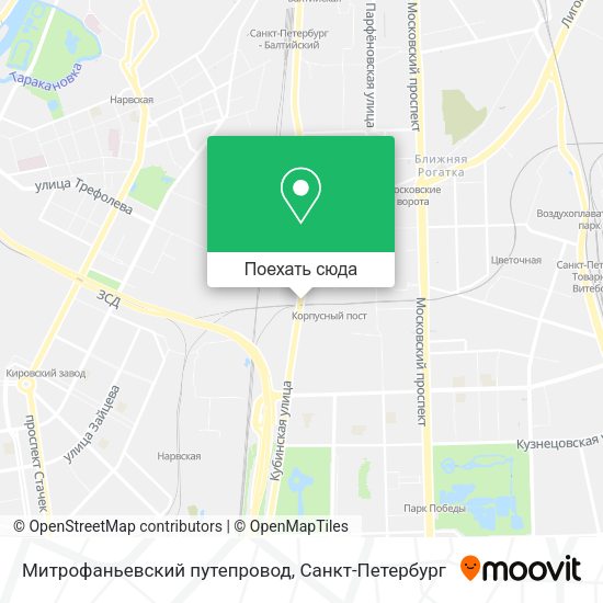 Карта Митрофаньевский путепровод