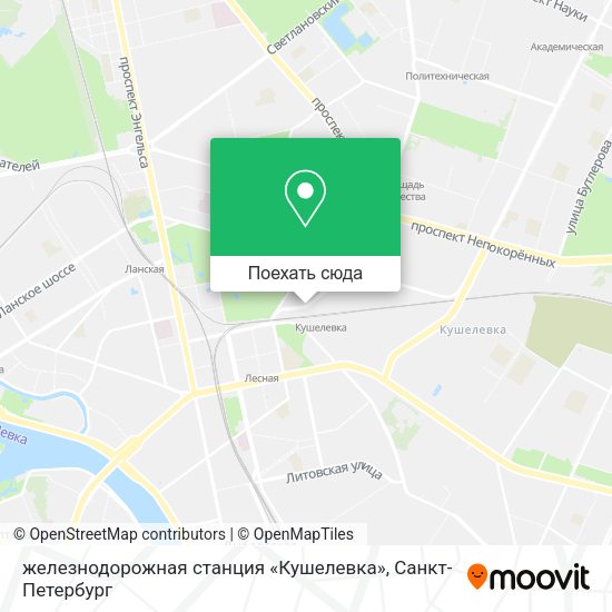 Карта железнодорожная станция «Кушелевка»