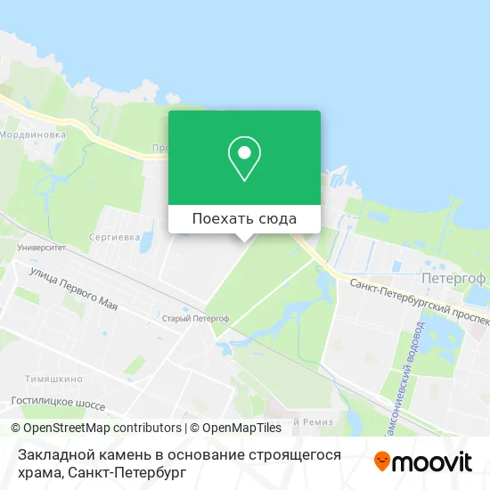 Карта Закладной камень в основание строящегося храма