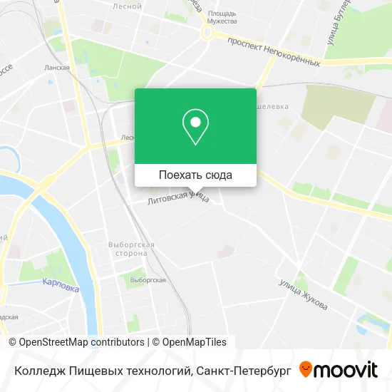 Карта Колледж Пищевых технологий