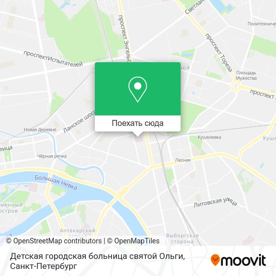 Карта Детская городская больница святой Ольги