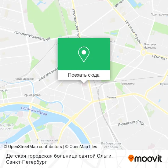 Карта Детская городская больница святой Ольги