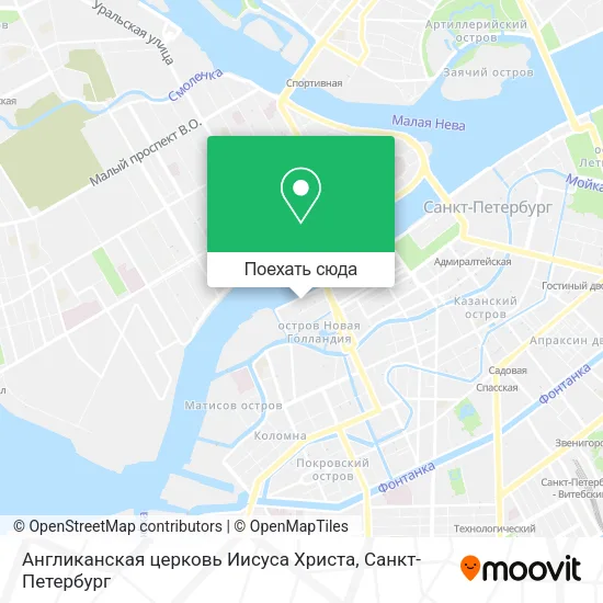 Карта Англиканская церковь Иисуса Христа