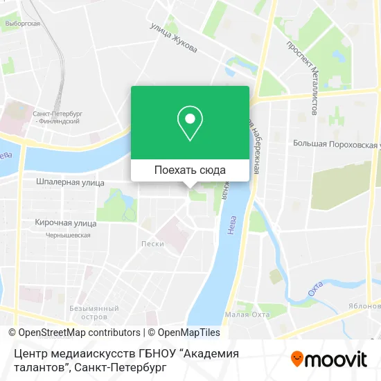 Карта Центр медиаискусств ГБНОУ “Академия талантов”