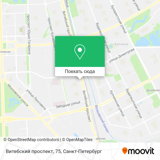 Карта Витебский проспект, 75