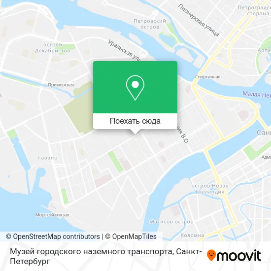 Карта Музей городского наземного транспорта