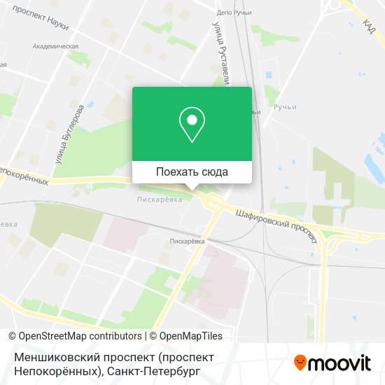 Карта Меншиковский проспект (проспект Непокорённых)