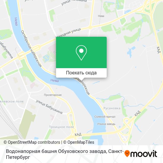Карта Водонапорная башня Обуховского завода