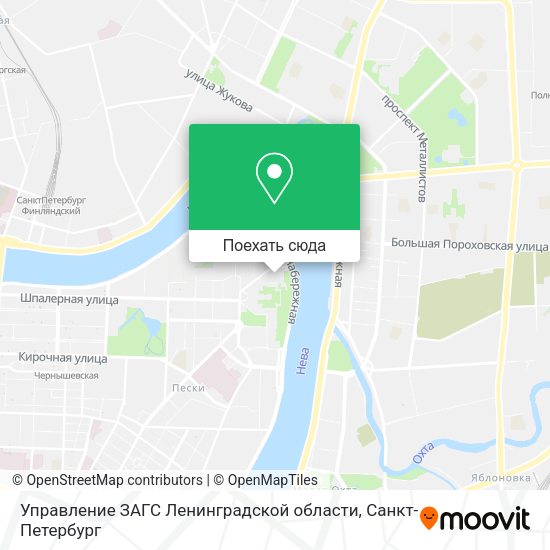 Карта Управление ЗАГС Ленинградской области