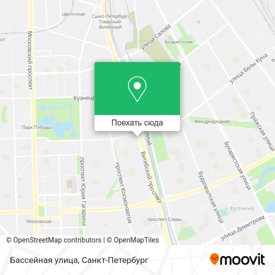 Карта Бассейная улица