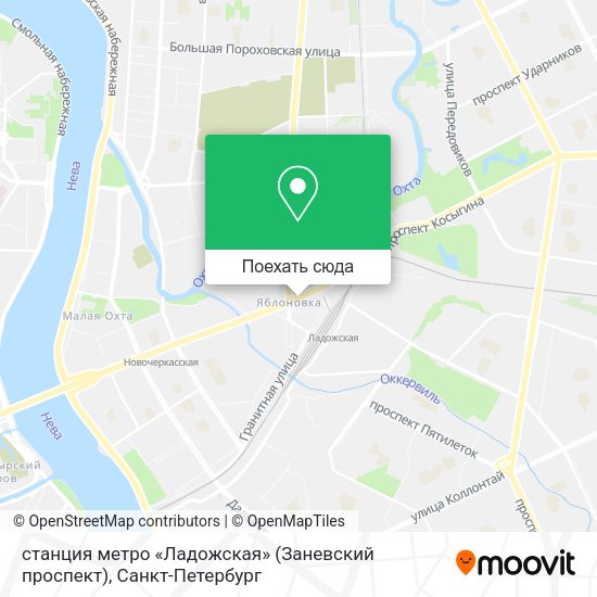 Карта станция метро «Ладожская» (Заневский проспект)