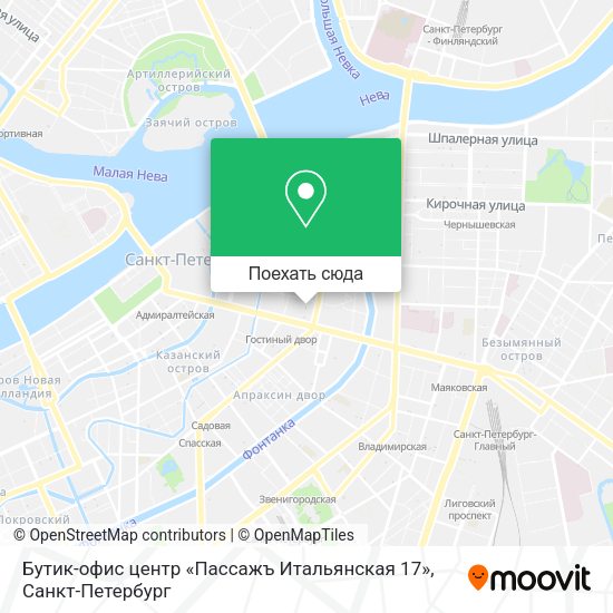Карта Бутик-офис центр «Пассажъ Итальянская 17»